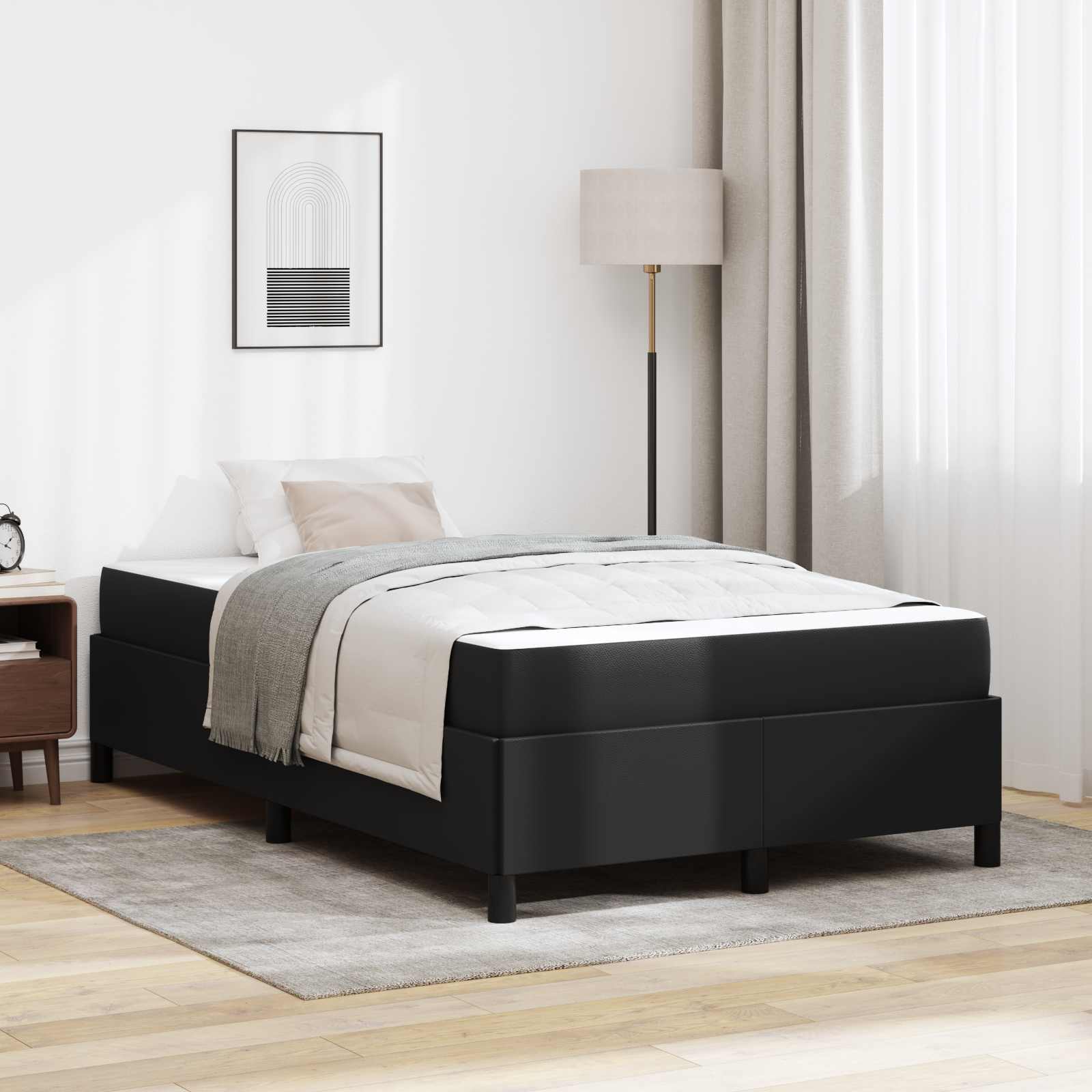 Σκελετός Κρεβατιού με στρώμα Μαύρο 120 x 190 cm ύφασμα
