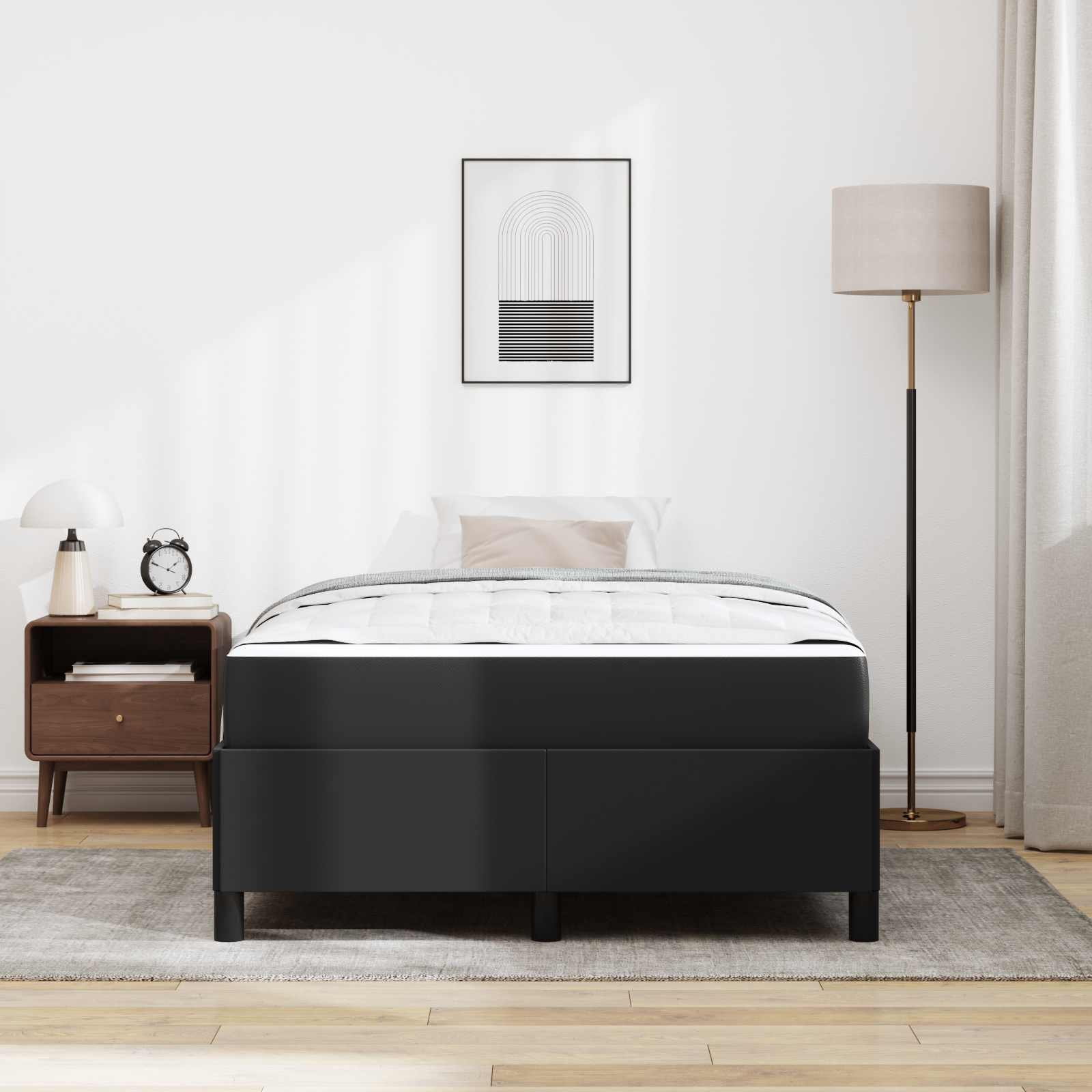 Σκελετός Κρεβατιού με στρώμα Μαύρο 120 x 190 cm ύφασμα