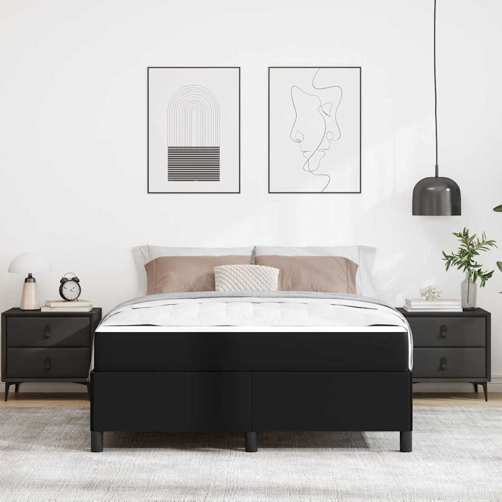 Σκελετός Κρεβατιού με στρώμα Μαύρο 140 x 190 cm ύφασμα
