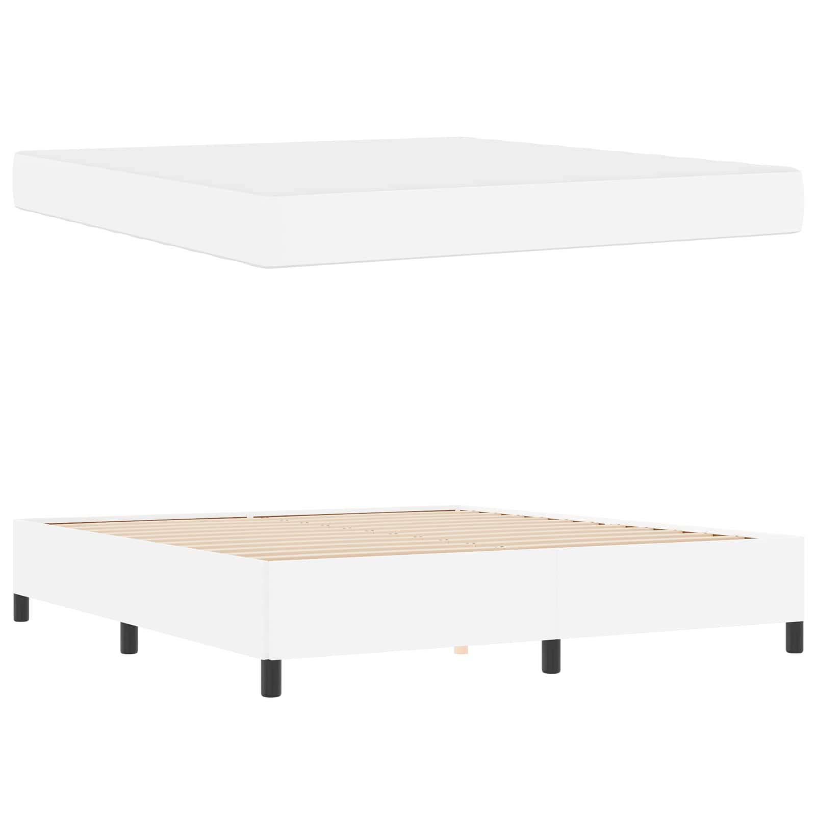 Σκελετός Κρεβατιού με στρώμα Λευκό 180 x 200 cm ύφασμα - Pakobazaar