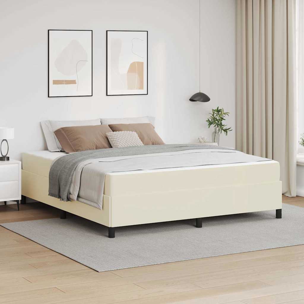 Σκελετός Κρεβατιού με στρώμα Κρεμ 180 x 200 cm ύφασμα - Pakobazaar