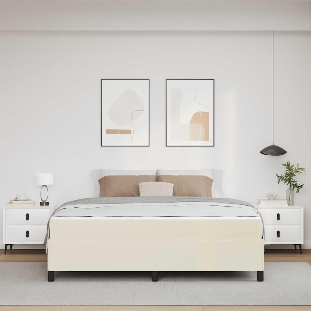 Σκελετός Κρεβατιού με στρώμα Κρεμ 180 x 200 cm ύφασμα - Pakobazaar