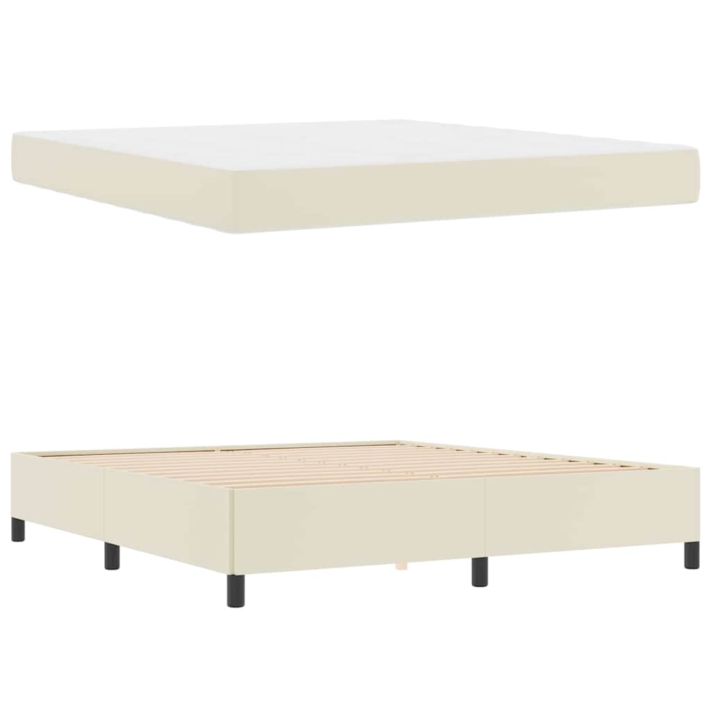 Σκελετός Κρεβατιού με στρώμα Κρεμ 180 x 200 cm ύφασμα - Pakobazaar