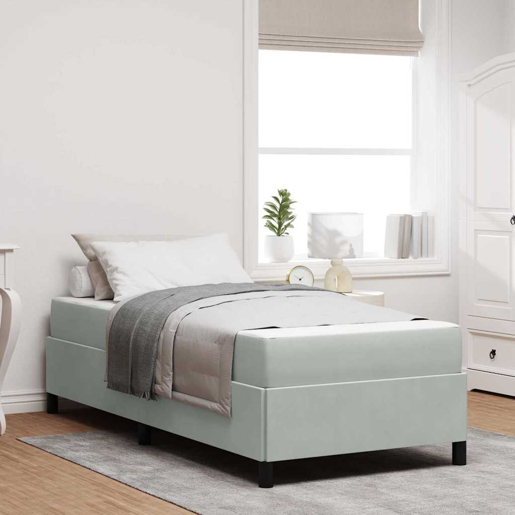 Σκελετός Κρεβατιού με στρώμα Ανοιχτό γκρι 100 x 200 cm ύφασμα - Pakobazaar