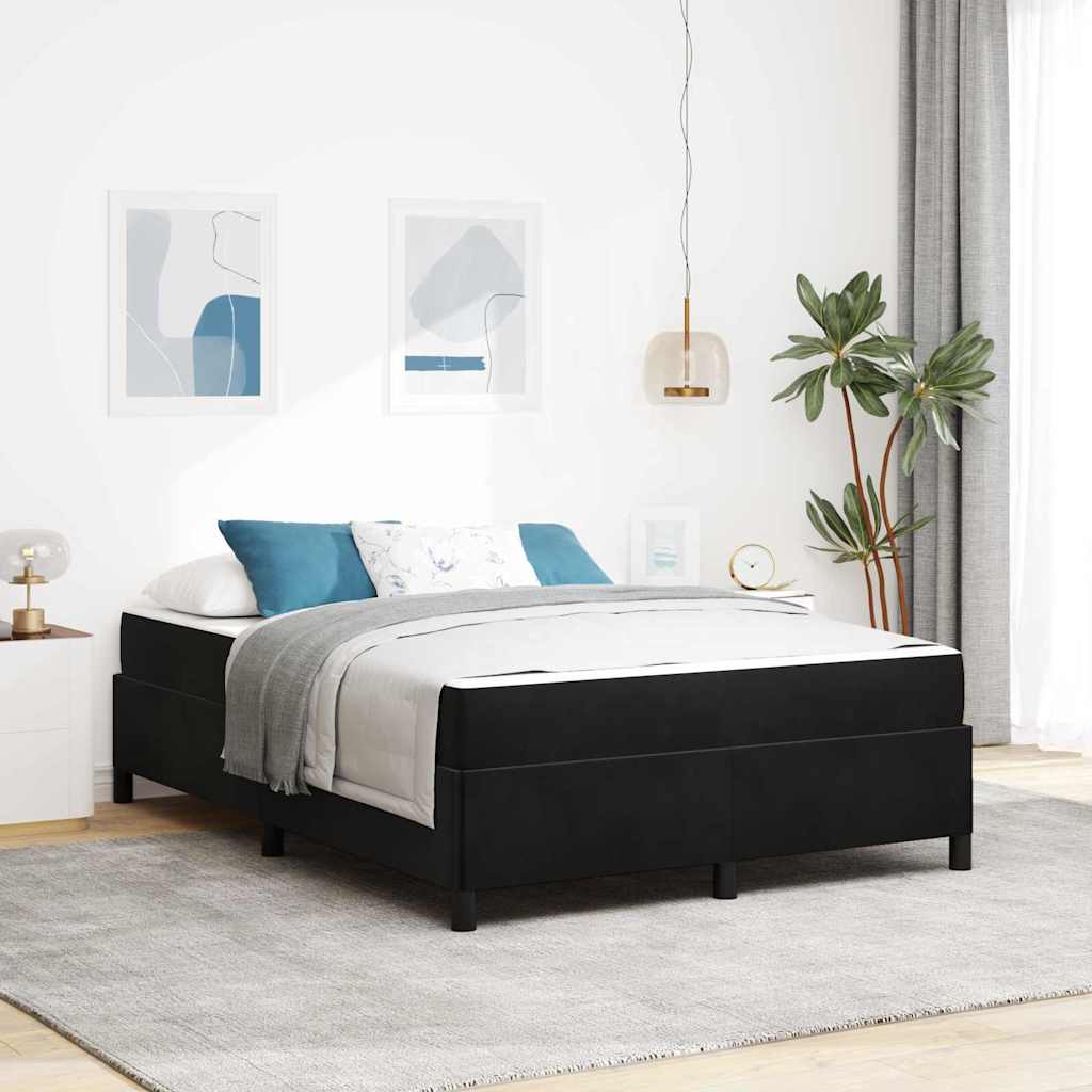 Σκελετός Κρεβατιού με στρώμα Μαύρο 140 x 190 cm ύφασμα - Pakobazaar