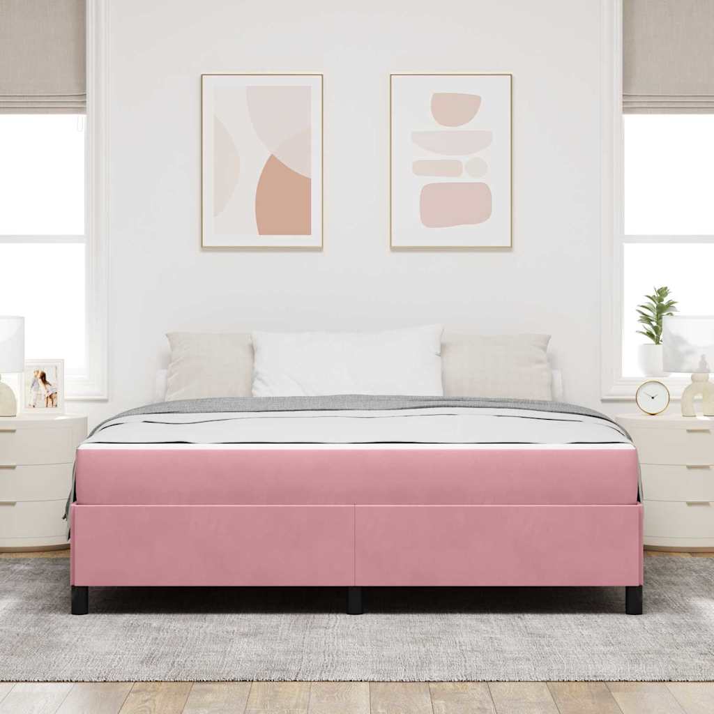 Σκελετός Κρεβατιού με στρώμα Ροζ 180 x 200 cm ύφασμα