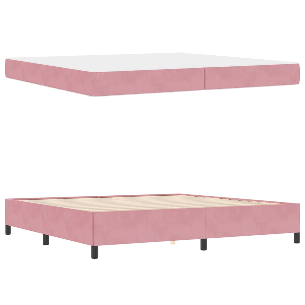 Σκελετός Κρεβατιού με στρώμα Ροζ 200 x 200 cm ύφασμα - Pakobazaar