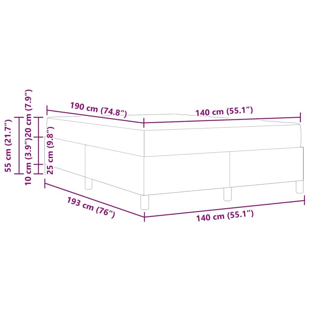 Σκελετός Κρεβατιού με στρώμα Κρεμ 140 x 190 cm ύφασμα - Pakobazaar