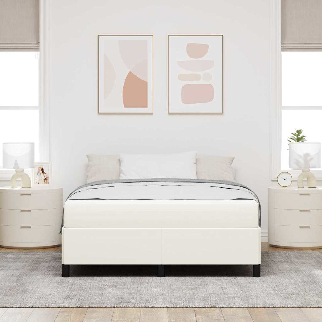 Σκελετός Κρεβατιού με στρώμα Κρεμ 140 x 200 cm ύφασμα - Pakobazaar