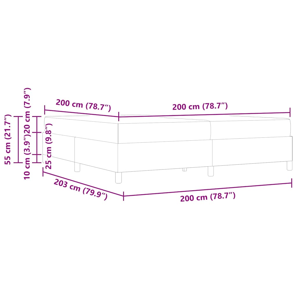Σκελετός Κρεβατιού με στρώμα Κρεμ 200 x 200 cm ύφασμα - Pakobazaar
