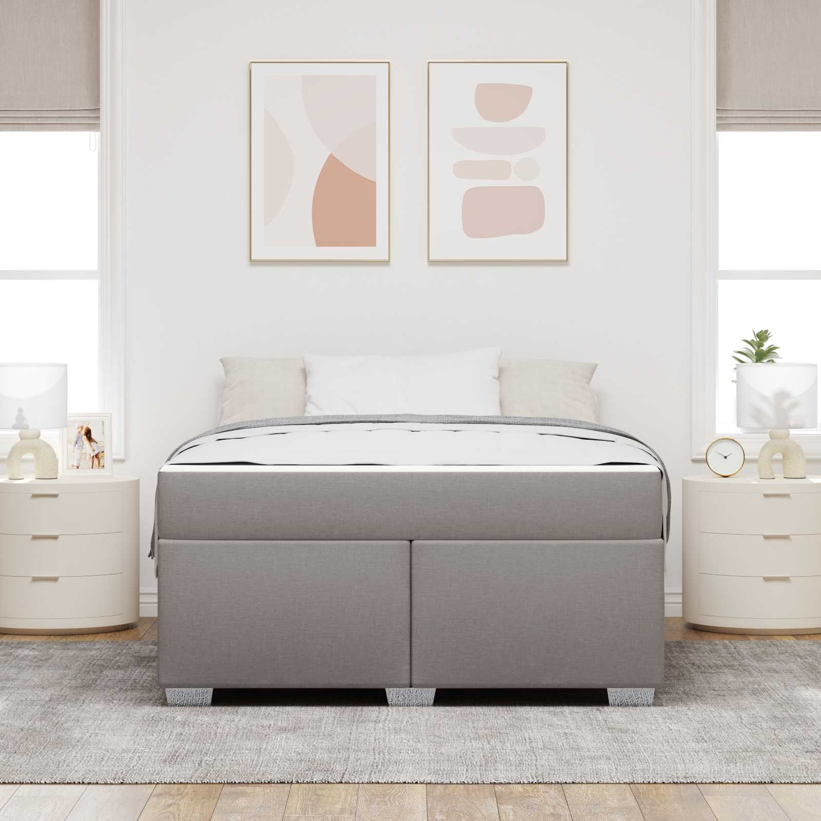 Σκελετός Κρεβατιού με στρώμα Taupe 140 x 200 cm ύφασμα