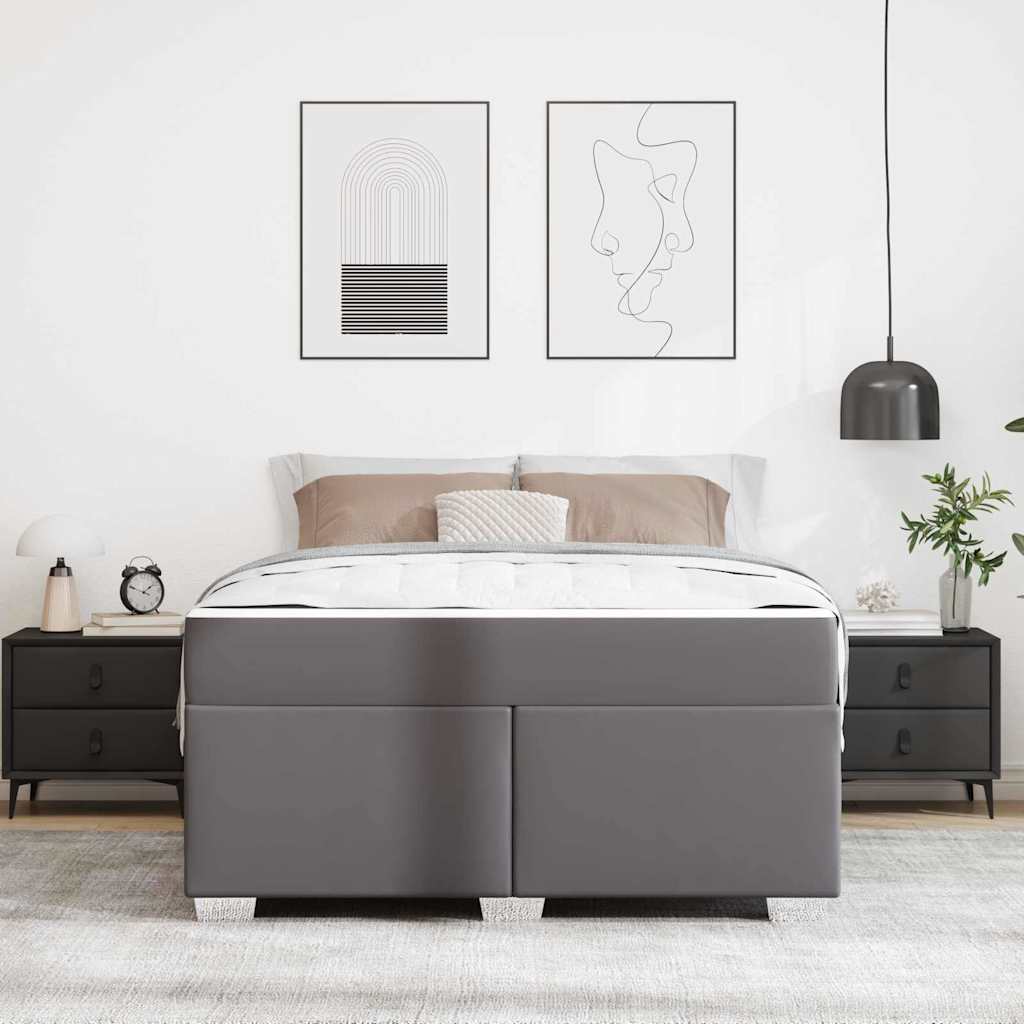 Σκελετός Κρεβατιού με στρώμα Γκρι 140 x 200 cm ύφασμα