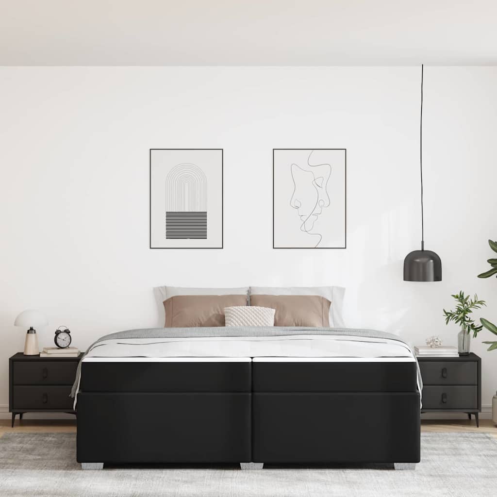 Σκελετός Κρεβατιού με στρώμα Μαύρο 200 x 200 cm ύφασμα - Pakobazaar