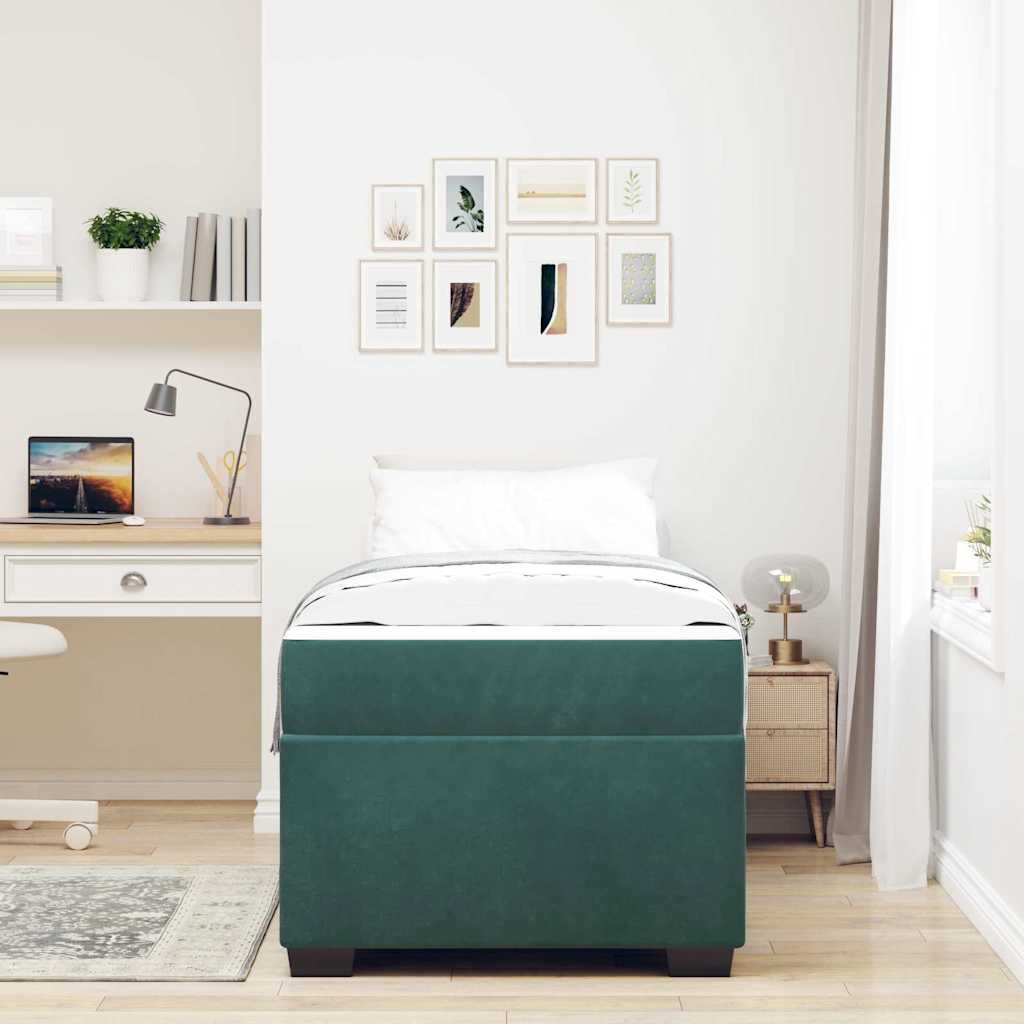 Σκελετός Κρεβατιού με στρώμα Σκούρο Πράσινο 80 x 200 cm ύφασμα