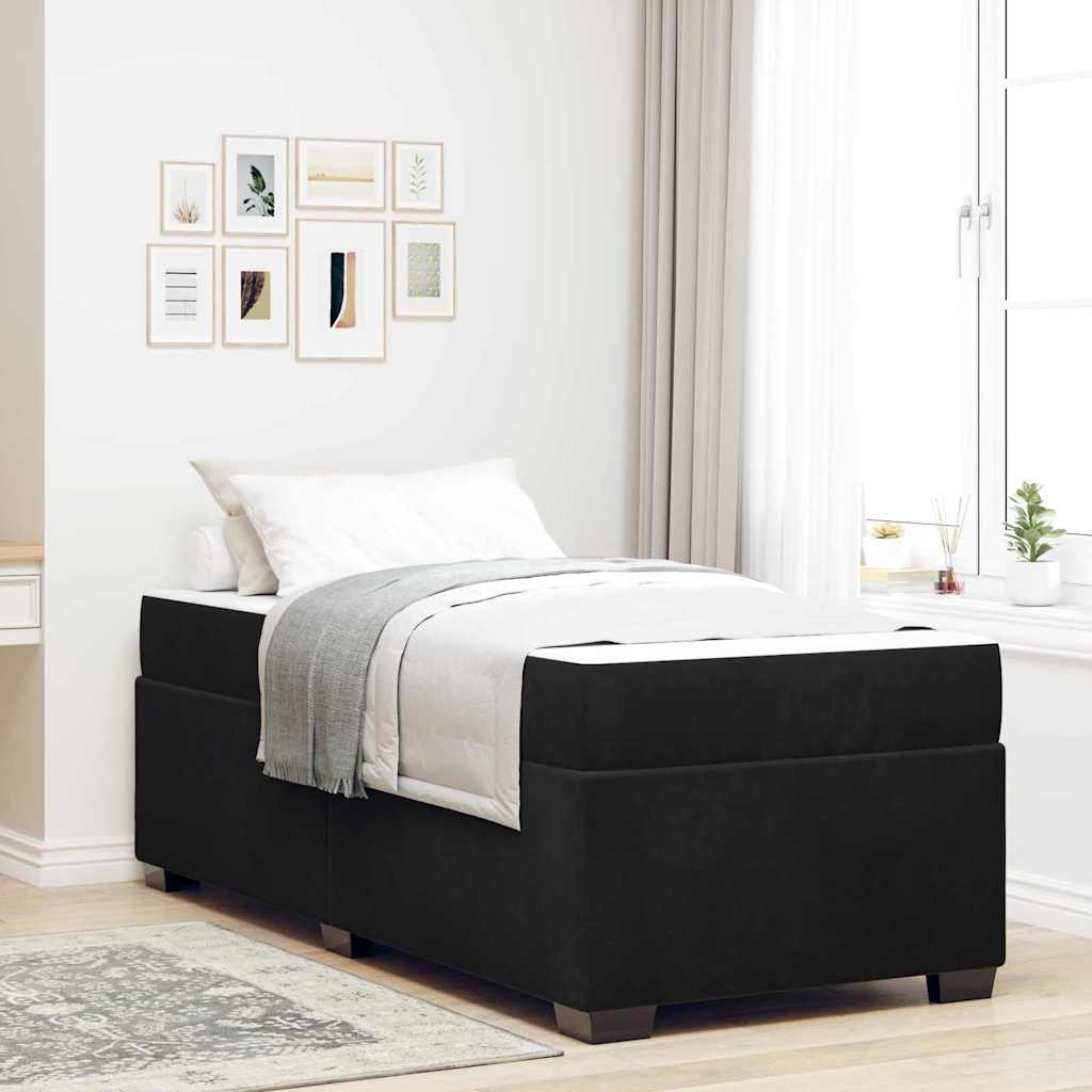 Σκελετός Κρεβατιού με στρώμα Μαύρο 90 x 190 cm ύφασμα - Pakobazaar