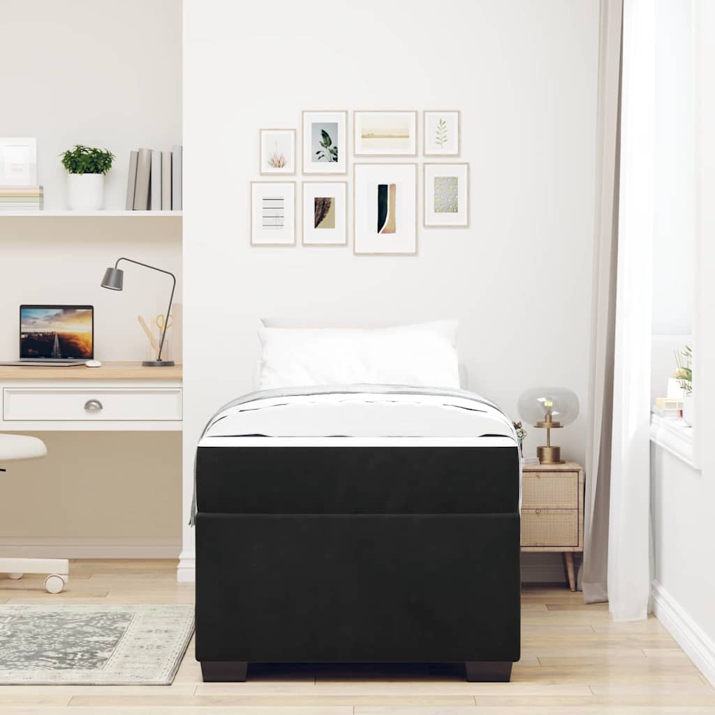 Σκελετός Κρεβατιού με στρώμα Μαύρο 90 x 190 cm ύφασμα - Pakobazaar