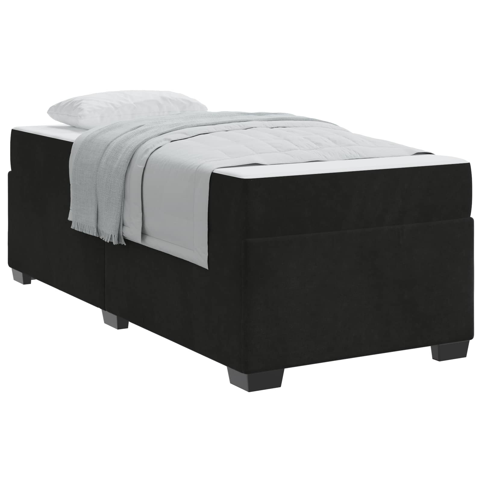 Σκελετός Κρεβατιού με στρώμα Μαύρο 90 x 190 cm ύφασμα - Pakobazaar