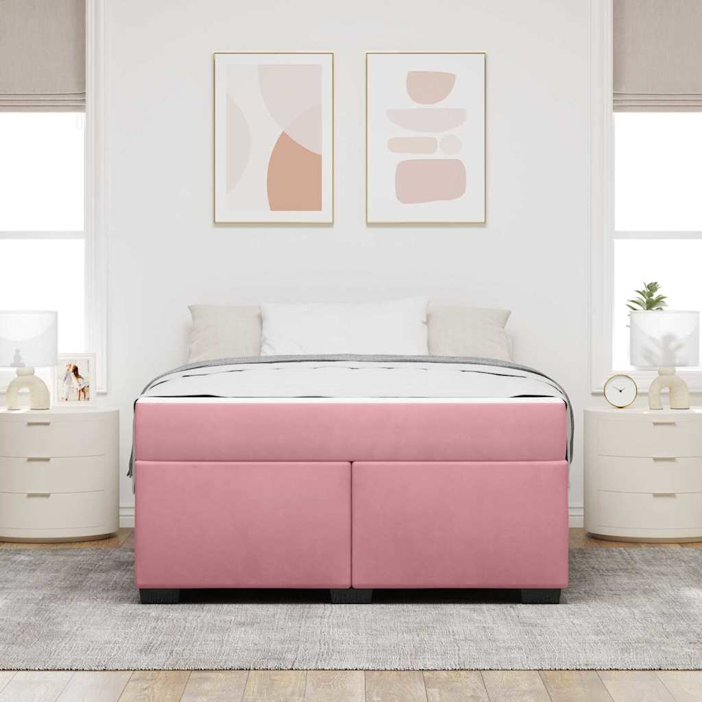 Σκελετός Κρεβατιού με στρώμα Ροζ 160 x 200 cm ύφασμα