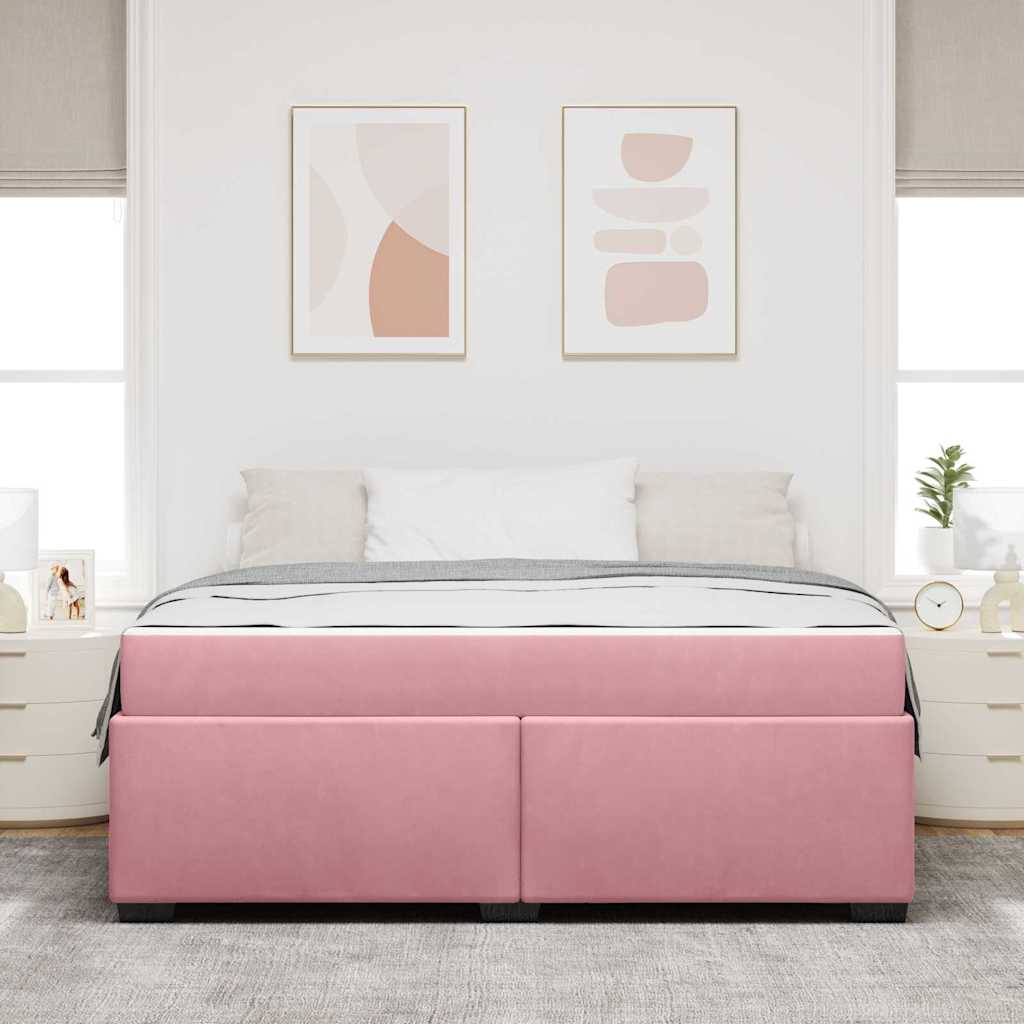 Σκελετός Κρεβατιού με στρώμα Ροζ 180 x 200 cm ύφασμα
