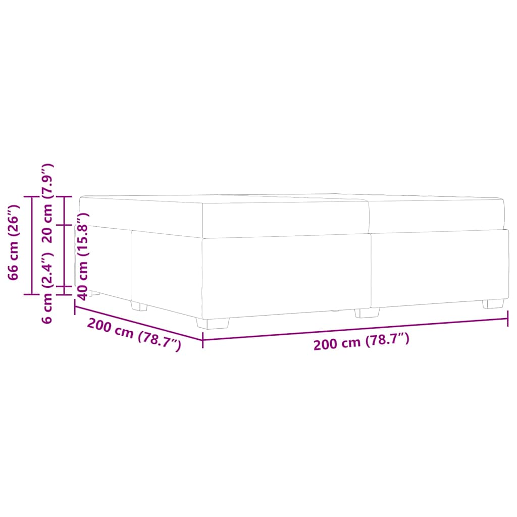 Σκελετός Κρεβατιού με στρώμα Σκούρο Γκρι 200 x 200 cm ύφασμα