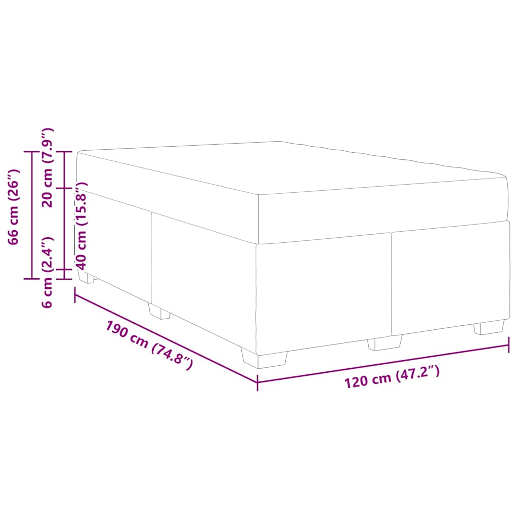 Σκελετός Κρεβατιού με στρώμα Μαύρο 120 x 190 cm ύφασμα - Pakobazaar