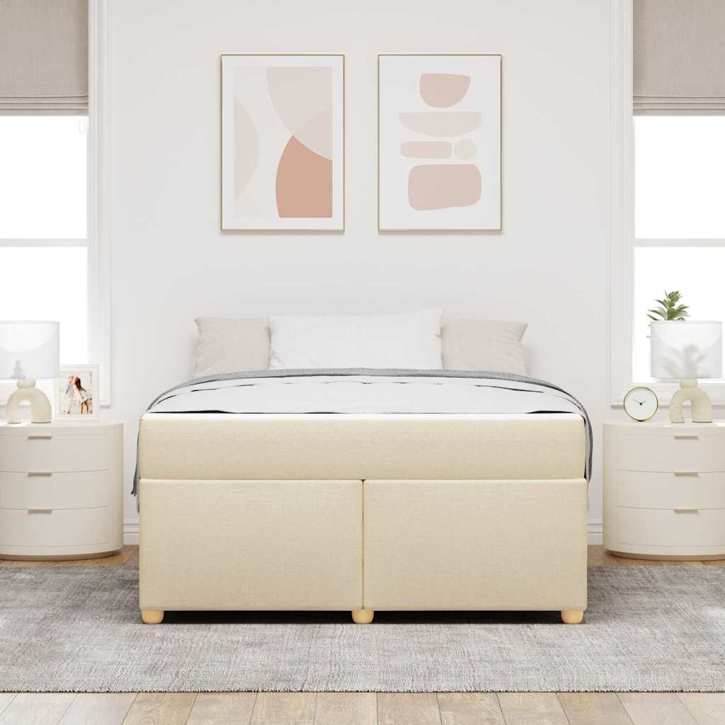 Σκελετός Κρεβατιού με στρώμα Κρεμ 140 x 200 cm ύφασμα - Pakobazaar