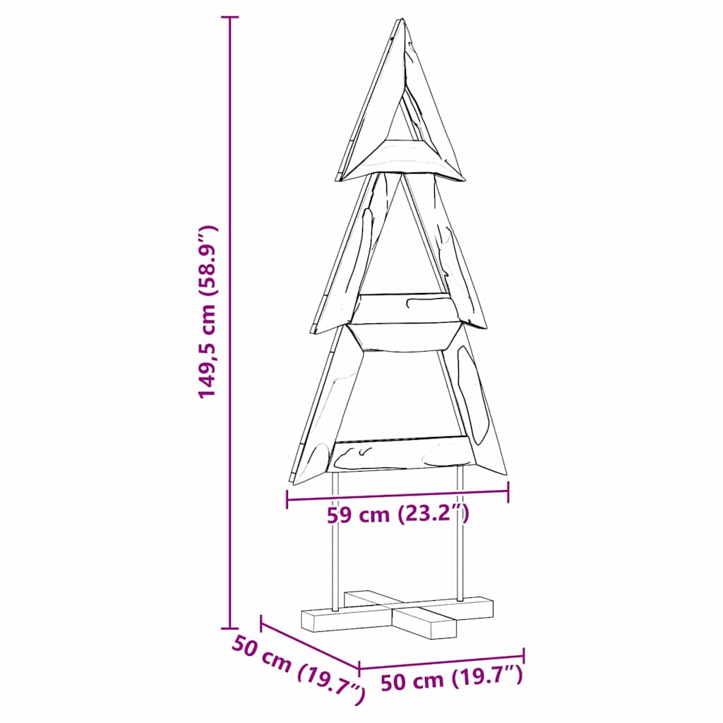 Χριστουγεννιάτικο Δέντρο με βάση Καφέ 149,5 εκ Μασίφ ξύλο teak - Pakobazaar