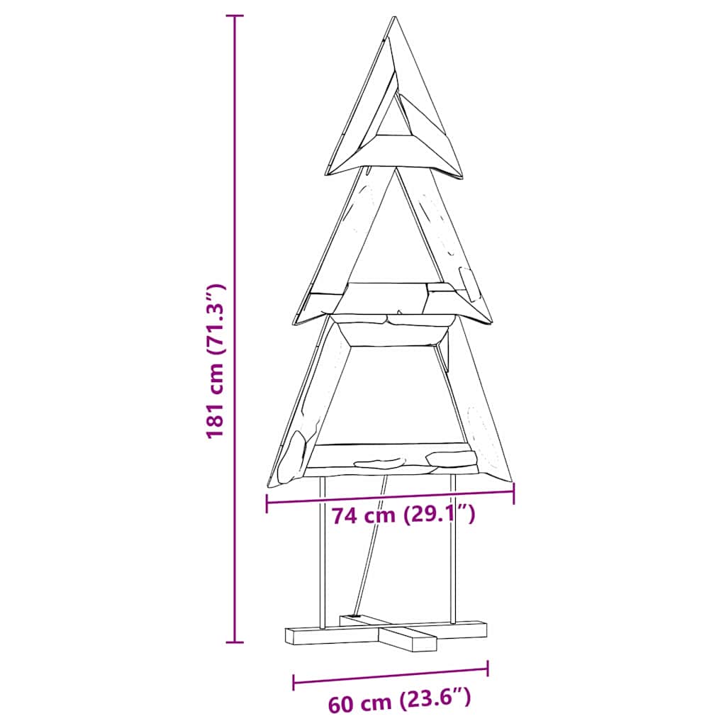 Χριστουγεννιάτικο Δέντρο με βάση Καφέ 181 cm Μασίφ ξύλο teak - Pakobazaar