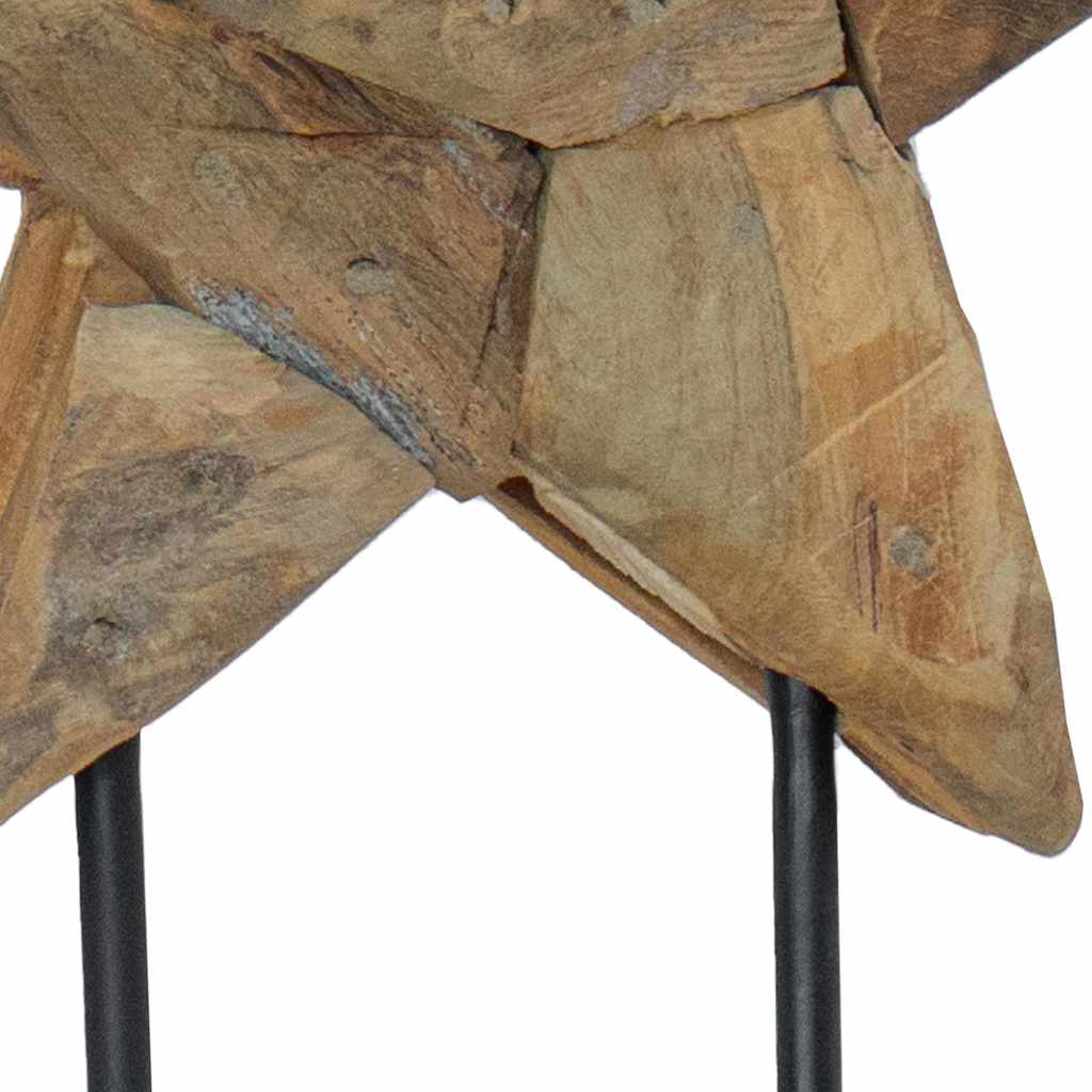 Χριστουγεννιάτικο Αστέρι Καφέ 31 x 15 x 46 εκ Στερεό Ξύλο Τίκ - Pakobazaar