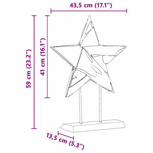 Χριστουγεννιάτικο Αστέρι Καφέ 43,5 x 13,5 x 59 εκ - Pakobazaar