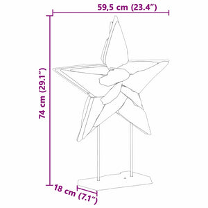 Χριστουγεννιάτικο Αστέρι Καφέ 59,5 x 18 x 74 εκ Στερεό Ξύλο Τίκ - Pakobazaar