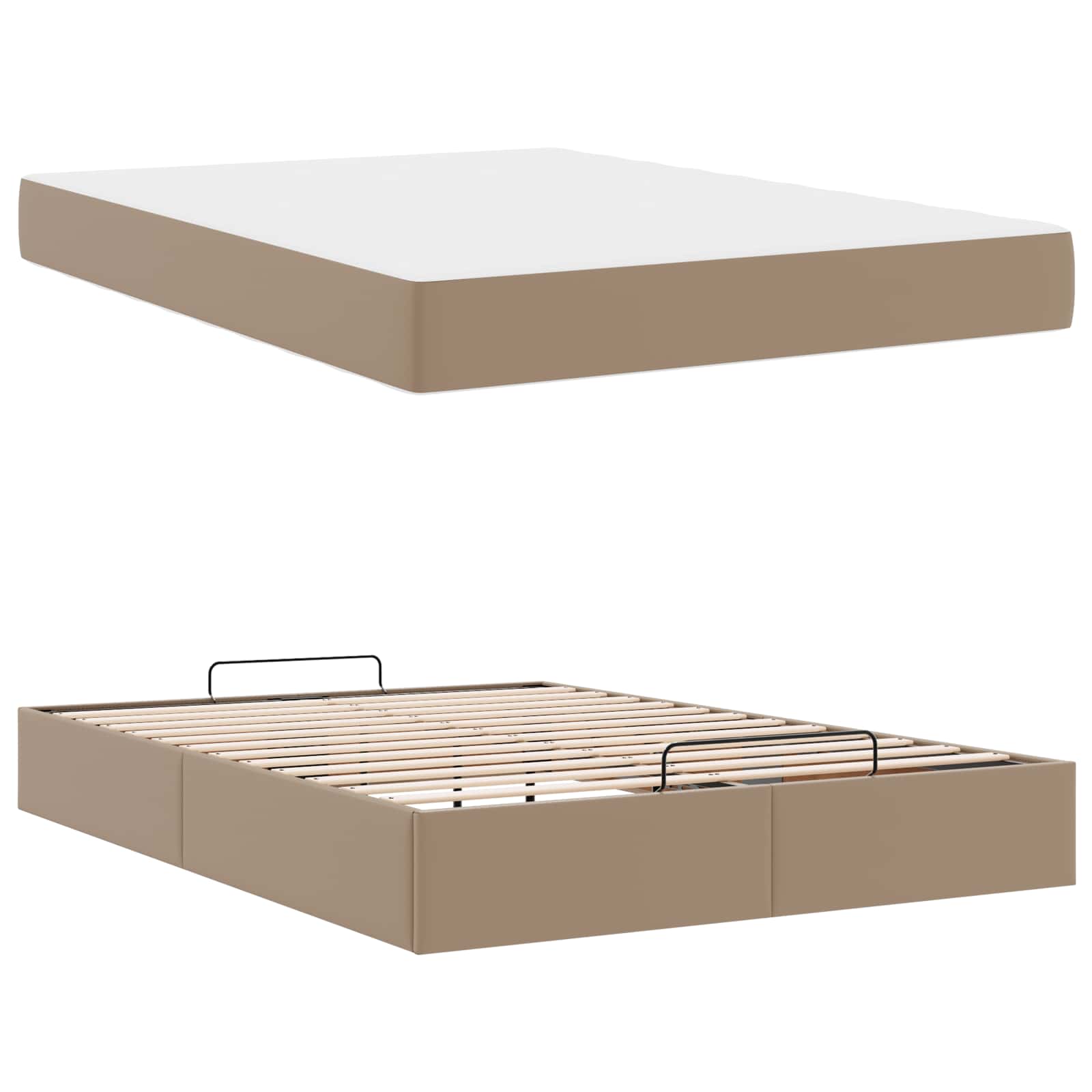 Σκελετός κρεβατιού με στρώμα με στρώμα 2 pcs Ώχρα PVC - Pakobazaar