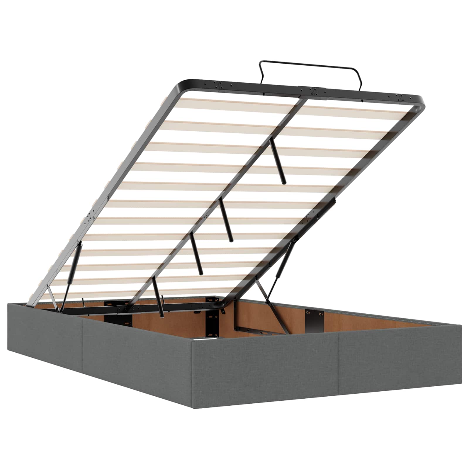 Σκελετός κρεβατιού με στρώμα με στρώμα 2 pcs Σκούρο Γκρι ύφασμα - Pakobazaar