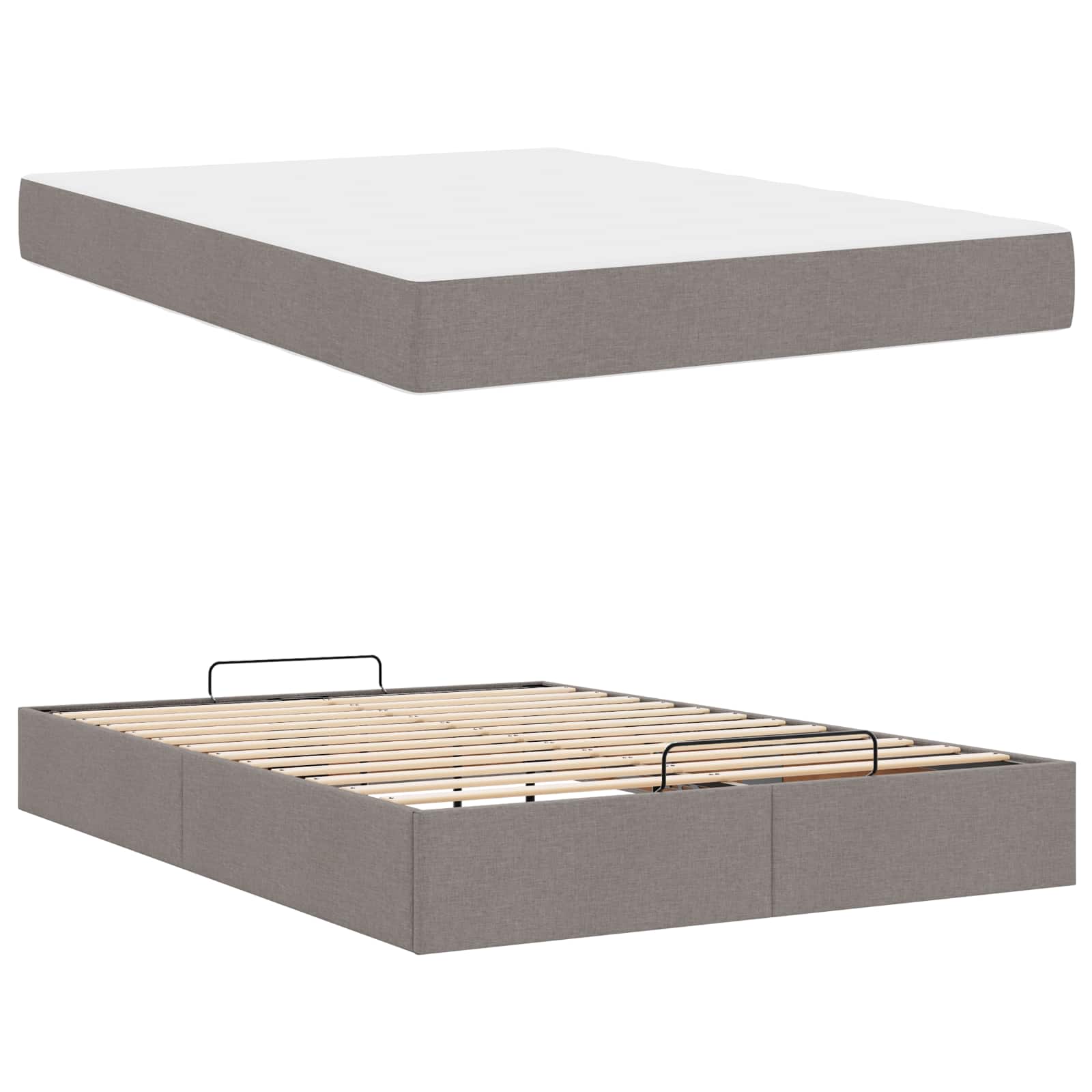 Σκελετός κρεβατιού με στρώμα 2 pcs Taupe ύφασμα