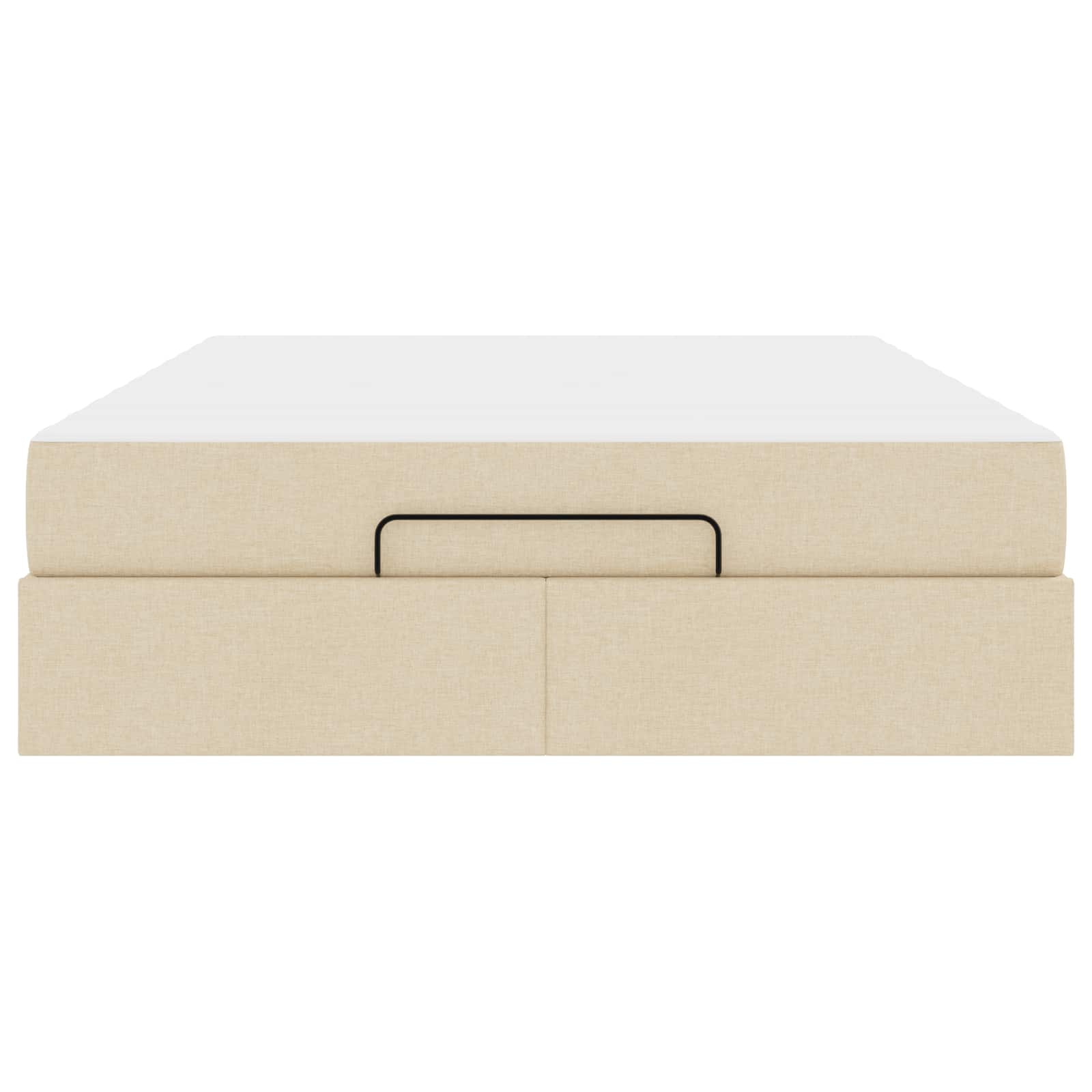 Σκελετός κρεβατιού με στρώμα με στρώμα 2 pcs Κρεμ ύφασμα