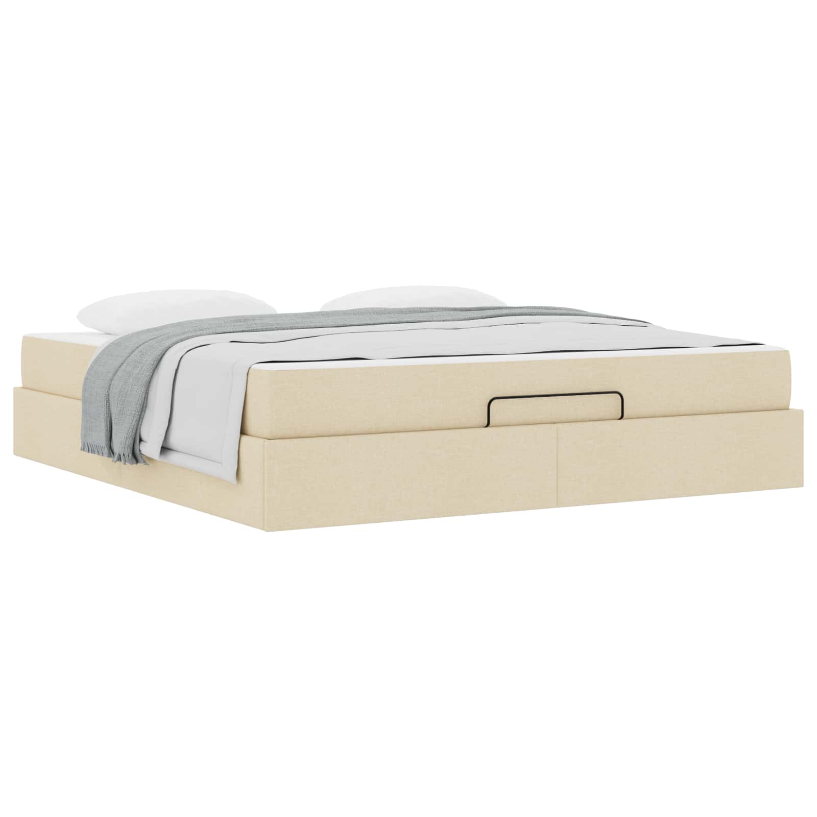 Σκελετός κρεβατιού με στρώμα με στρώμα 2 pcs Κρεμ ύφασμα - Pakobazaar