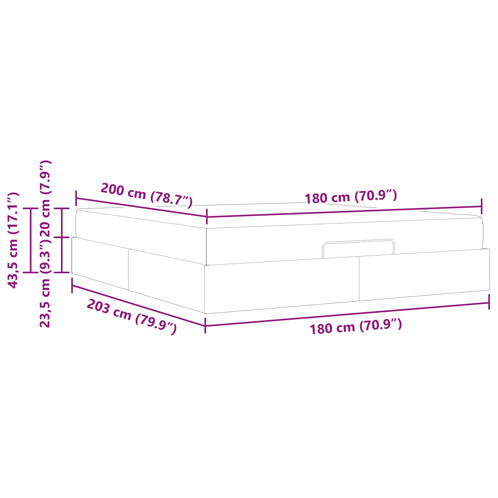Σκελετός κρεβατιού με στρώμα με στρώμα 2 pcs Κρεμ ύφασμα - Pakobazaar
