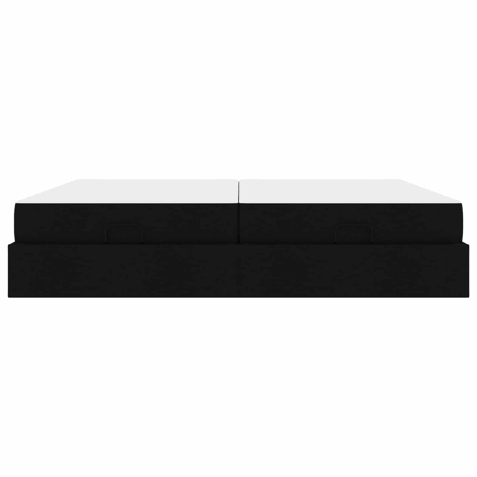 Σκελετός κρεβατιού με στρώμα με στρώμα 2 pcs Μαύρο ύφασμα - Pakobazaar