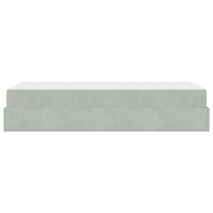 Σκελετός κρεβατιού με στρώμα 2 pcs Ανοιχτό γκρι Βελούδο - Pakobazaar