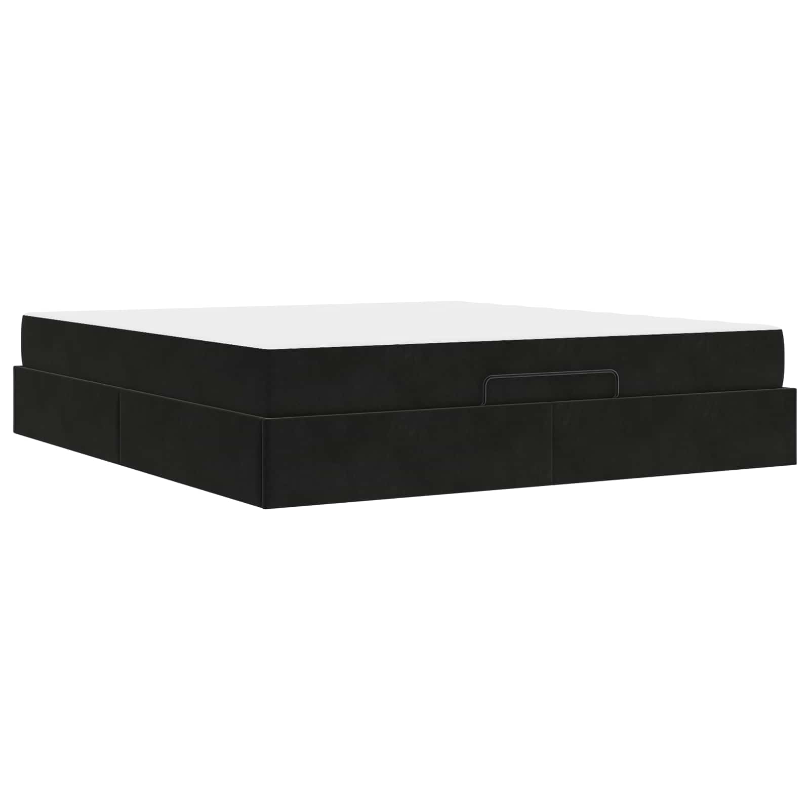 Σκελετός κρεβατιού με στρώμα με στρώμα 2 pcs Μαύρο Βελούδο