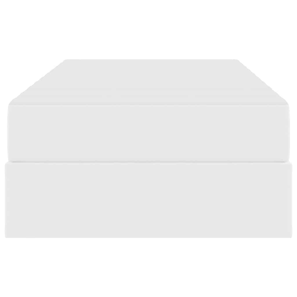 Κρεβάτι με αποθηκευτικό χώρο και στρώμα 2 pcs Λευκό Δέρμα - Pakobazaar