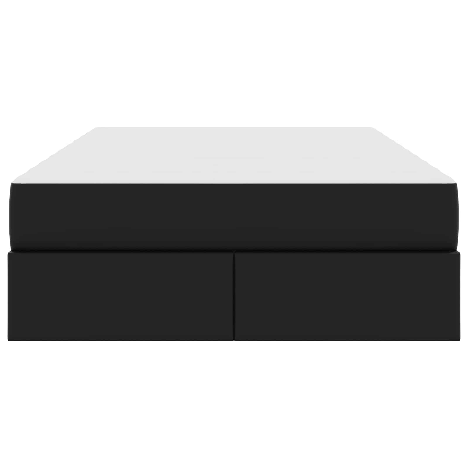 Κρεβάτι με αποθηκευτικό χώρο και στρώμα 2 pcs Μαύρο Δέρμα