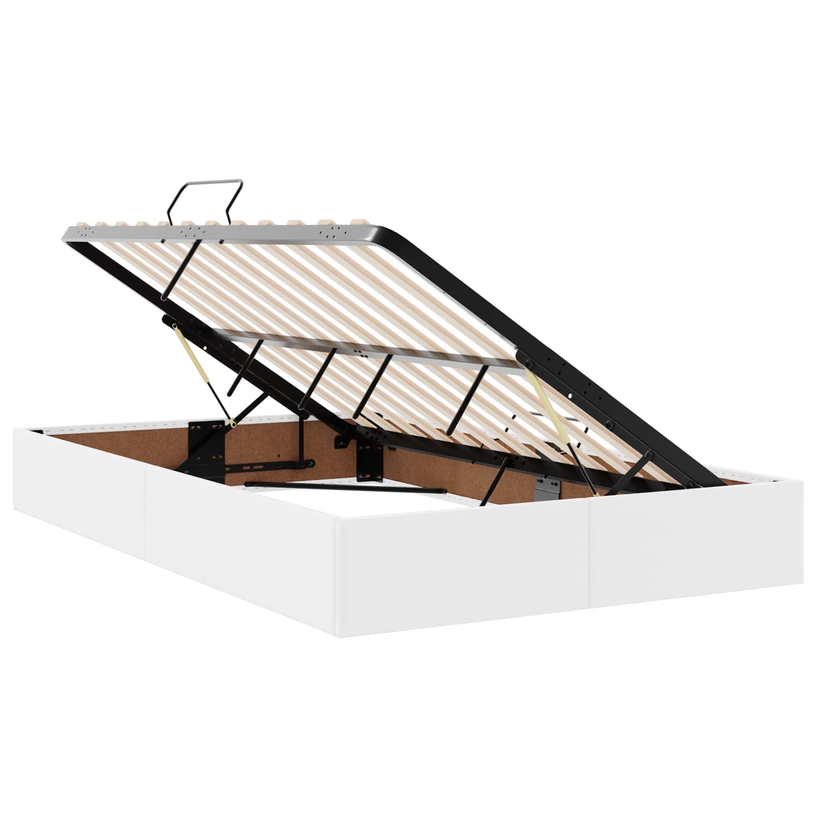 Κρεβάτι με αποθηκευτικό χώρο και στρώμα 2 pcs Λευκό Δέρμα - Pakobazaar