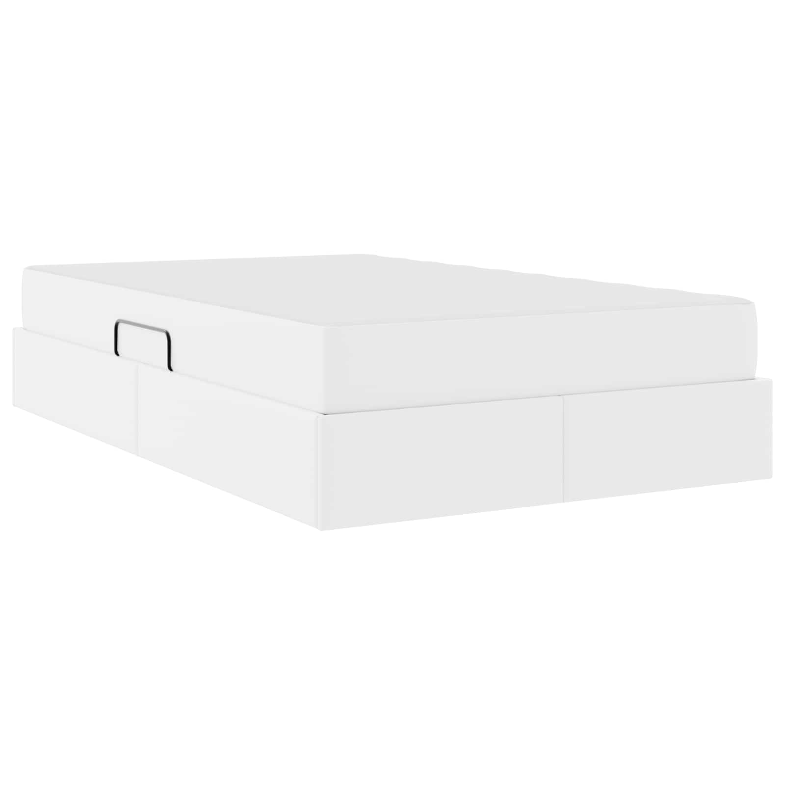 Κρεβάτι με αποθηκευτικό χώρο και στρώμα 2 pcs Λευκό Δέρμα - Pakobazaar