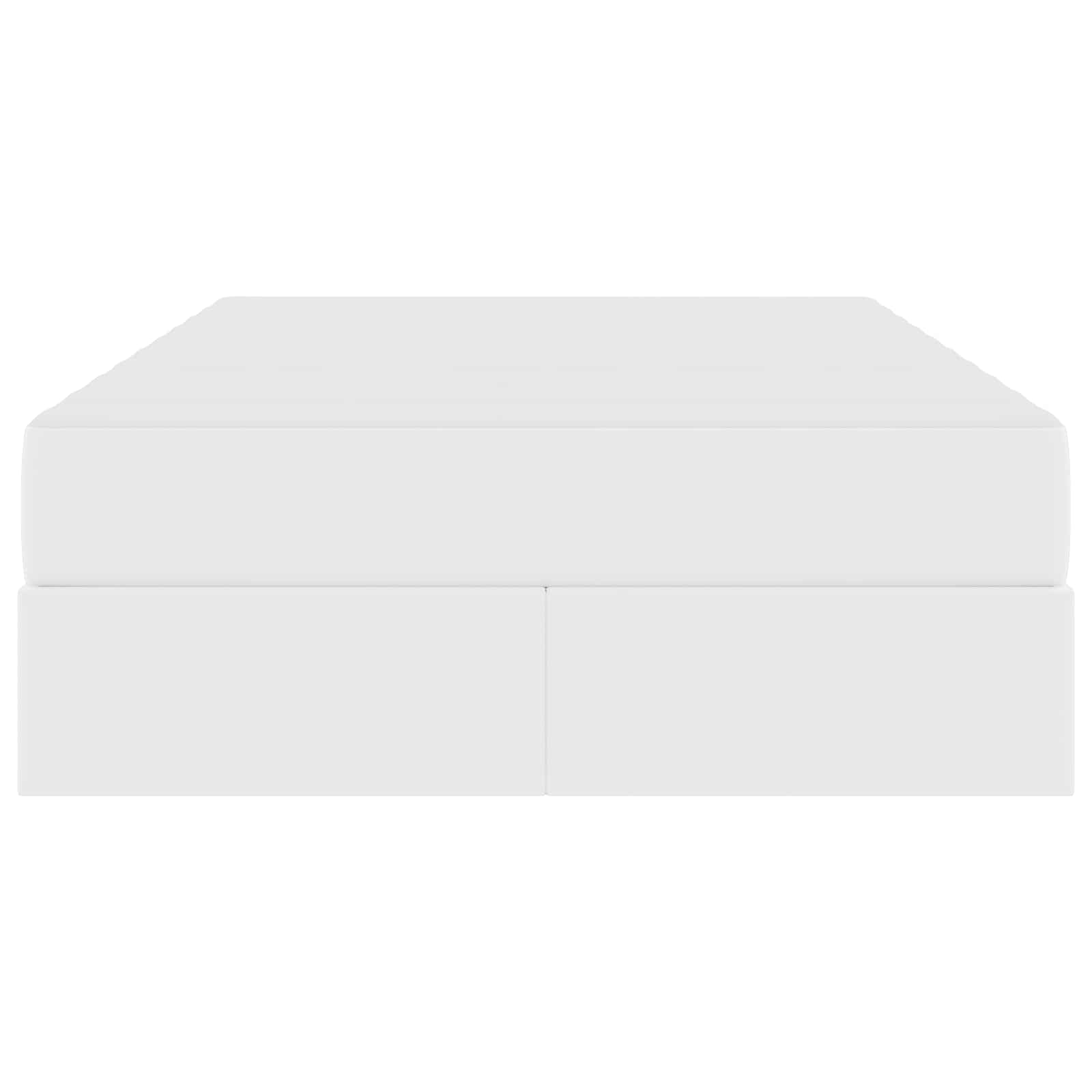 Κρεβάτι με αποθηκευτικό χώρο και στρώμα 2 pcs Λευκό Δέρμα - Pakobazaar