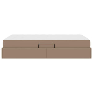 Κρεβάτι με αποθηκευτικό χώρο και στρώμα 2 pcs Καπουτσίνο Δέρμα - Pakobazaar