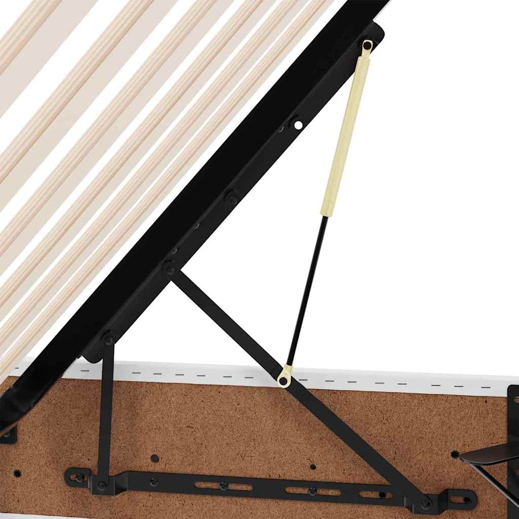 Κρεβάτι με αποθηκευτικό χώρο και στρώμα 2 pcs Λευκό Δέρμα