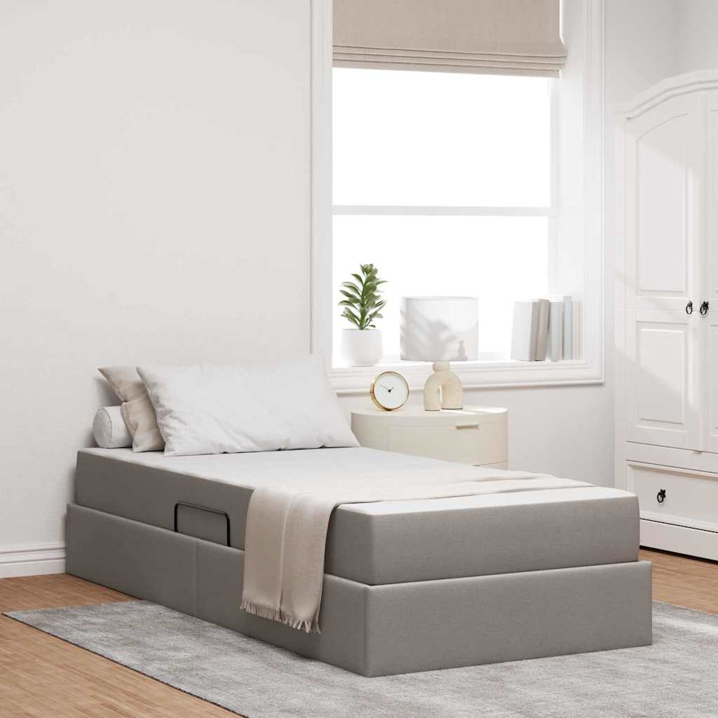 Κρεβάτι με αποθηκευτικό χώρο και στρώμα Taupe 90 x 190 cm