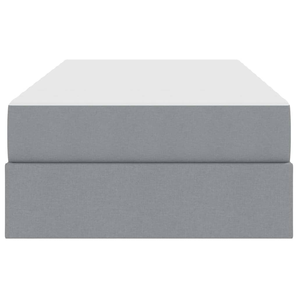 Κρεβάτι με αποθηκευτικό χώρο και στρώμα με στρώμα Ανοιχτό γκρι - Pakobazaar