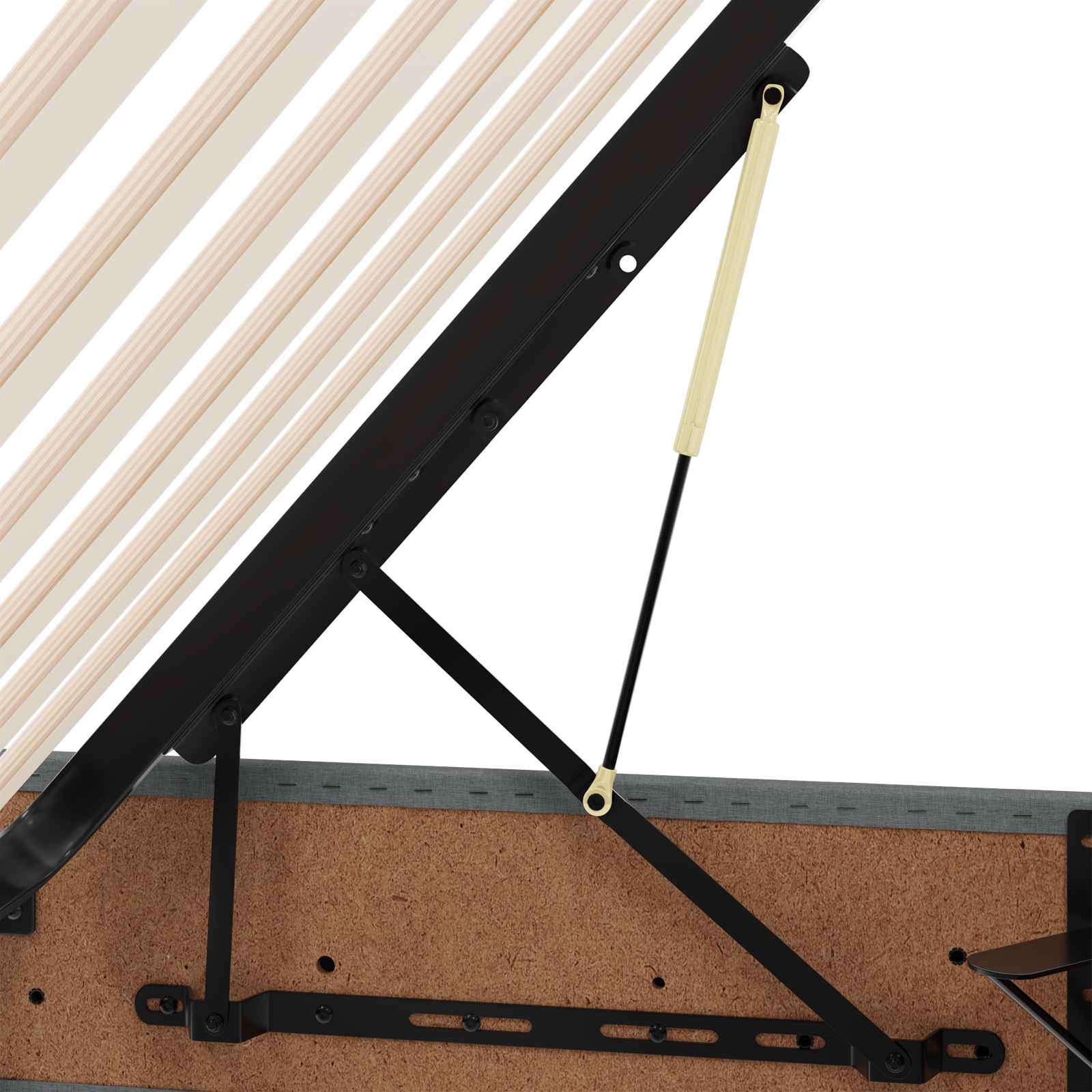 Κρεβάτι με αποθηκευτικό χώρο και στρώμα με στρώμα Σκούρο Γκρι - Pakobazaar